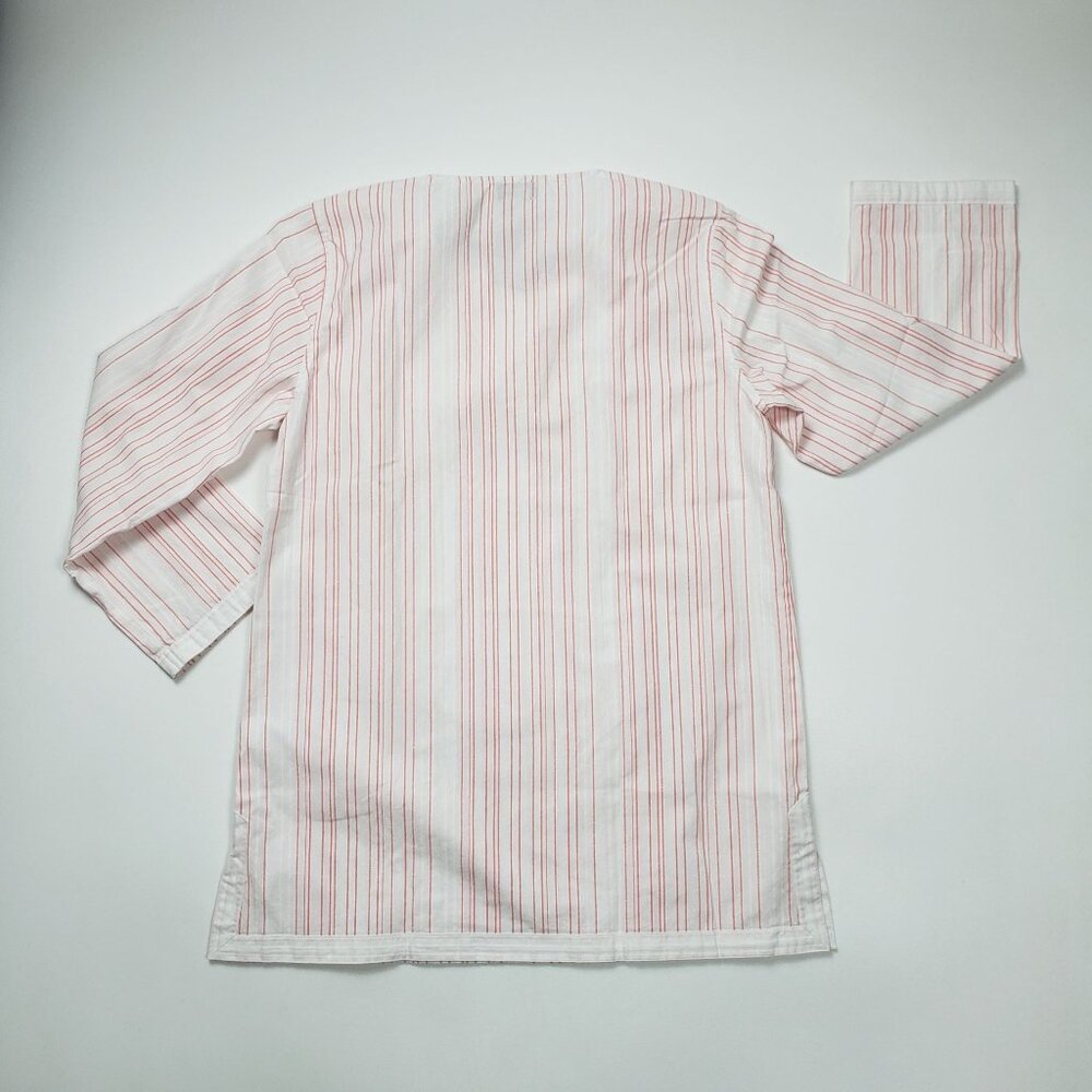 UNTUCKit Women Durfort Popover Tunic 100% Cotton White & Highlighter Pink Stripe - Picture 5 of 16